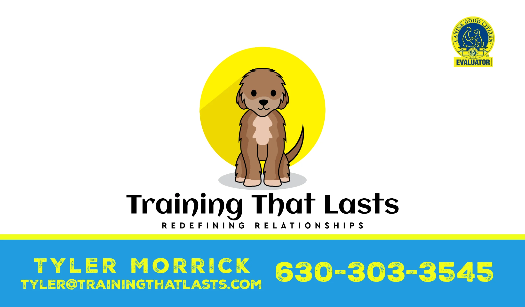TRAINING THAT LASTS BUSINESS CARD designed by Galaxy Sunset Designs