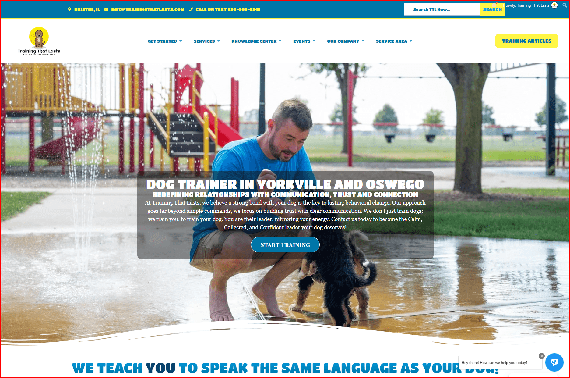 Training That Lasts dog training website